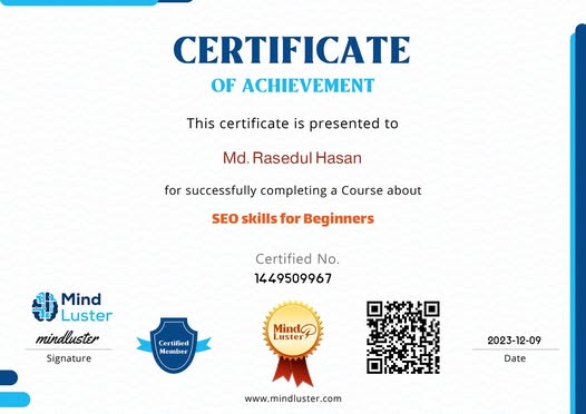 SEO Beginners Certificate